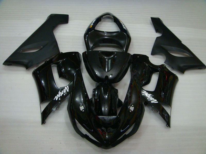 Black and Matte Black Factory Style - NINJA ZX-6R 05-06 Fairing Kit