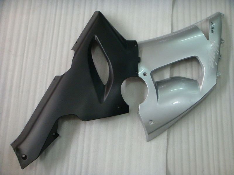 Silver and Matte Black Factory Style - NINJA ZX-6R 05-06 Fairing Kit