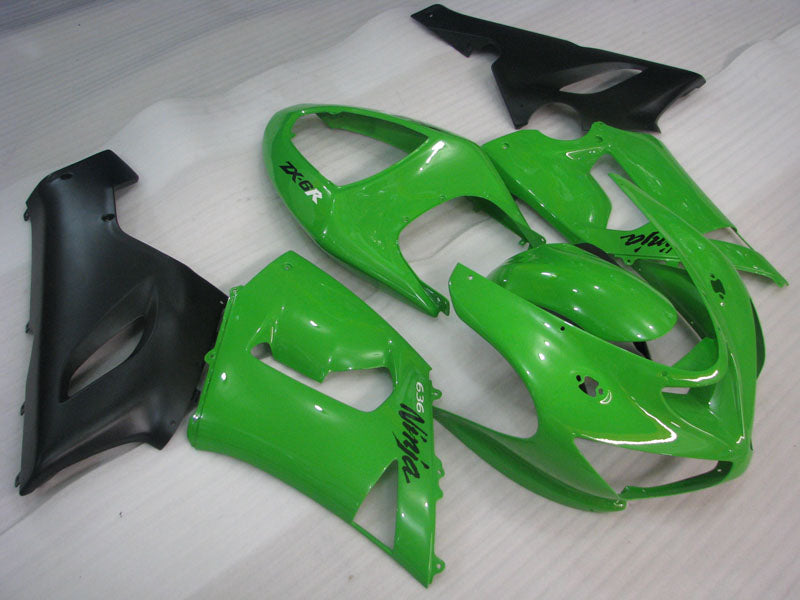 Green Matte Black Factory Style - NINJA ZX-6R 05-06 Fairing Kit