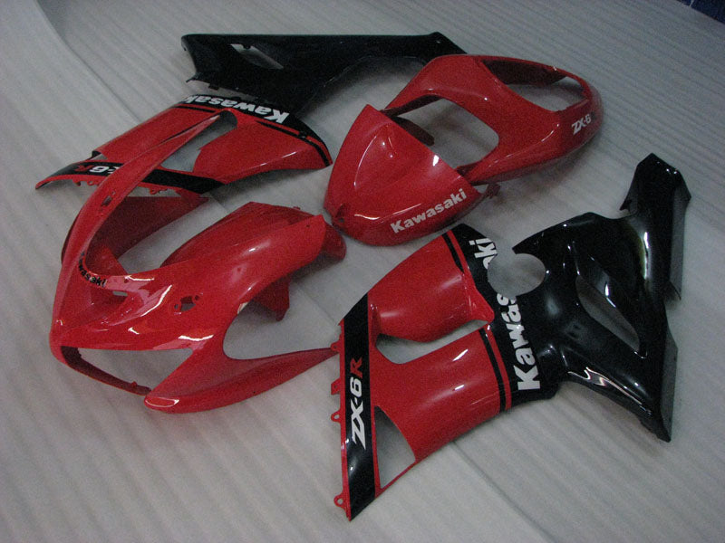 Red and Black Factory Style - NINJA ZX-6R 05-06 Fairing Kit
