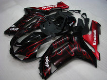 Cargar imagen en el visor de la galería, Black and Red Flame - NINJA ZX-6R 07-08 Fairing Kit