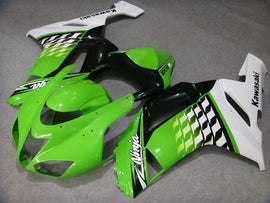 Green and Black White Nakano - NINJA ZX-6R 07-08 Fairing Kit