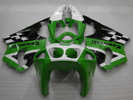 Green and White Black Factory Style - NINJA ZX-7R 96-03 Fairing Kit