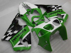 Green and White Black Factory Style - NINJA ZX-7R 96-03 Fairing Kit