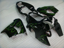 Cargar imagen en el visor de la galería, Black with Green Flame - NINJA ZX-9R 00-01 Fairing Kit