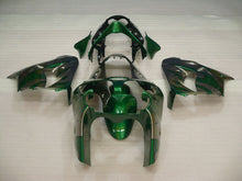 Cargar imagen en el visor de la galería, Silver and Green Flame - NINJA ZX-9R 00-01 Fairing Kit