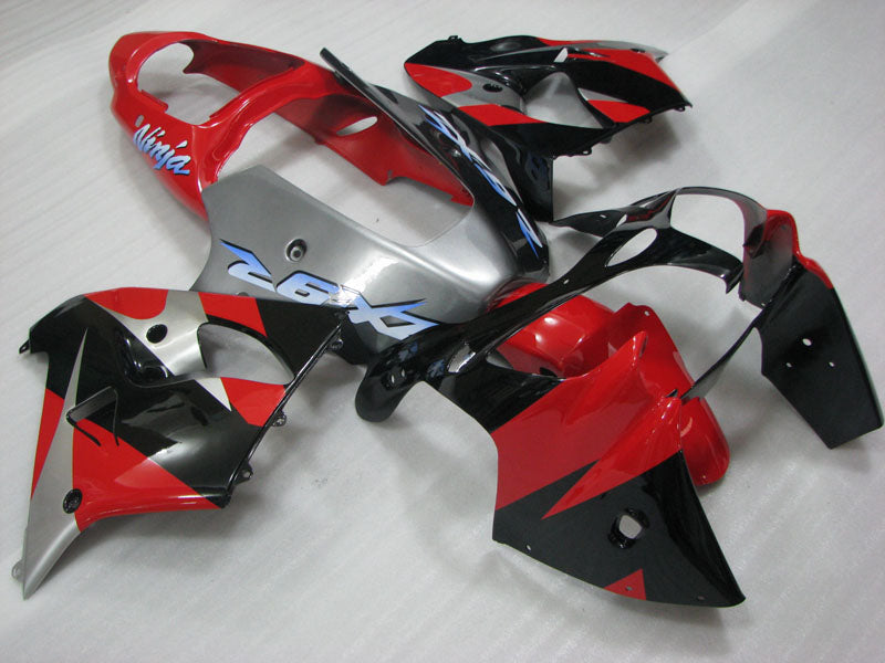 Red and Black Silver Factory Style - NINJA ZX-9R 00-01 Fairing Kit