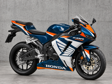 Cargar imagen en el visor de la galería, Deep Blue and Orange White Factory Style - CBR600RR 24-26 Fairing Kit