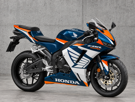 Azul oscuro, naranja y blanco, estilo de fábrica - kit de carenado para CBR600RR 24-26