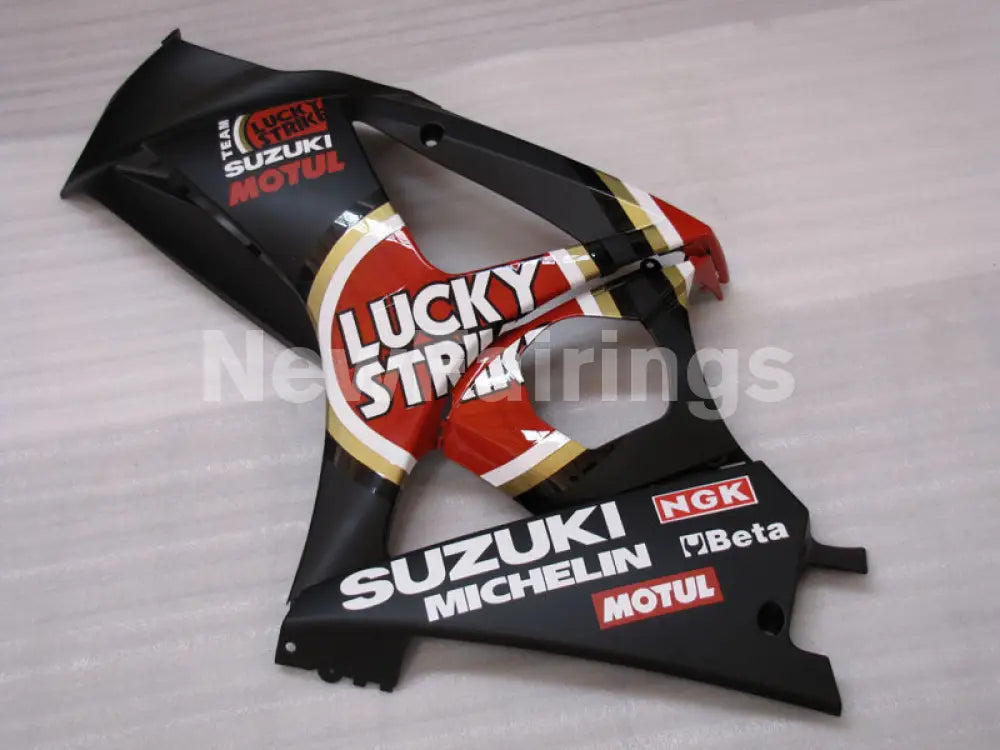 Matte Black and Red Lucky Strike - GSX-R1000 07-08 Fairing Kit