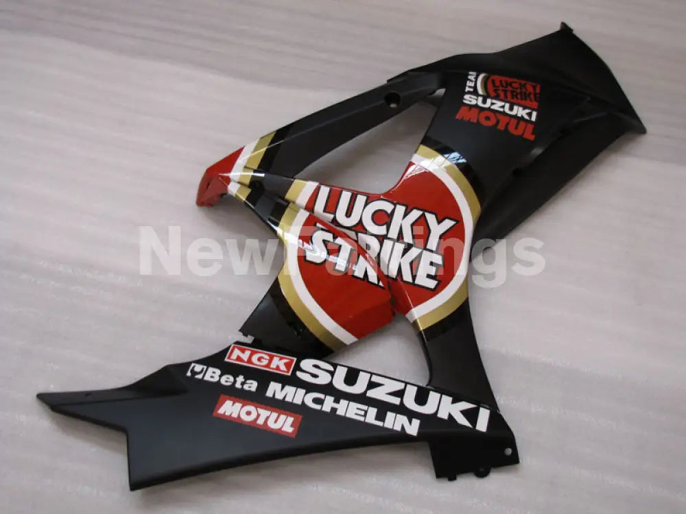 Matte Black and Red Lucky Strike - GSX-R1000 07-08 Fairing Kit