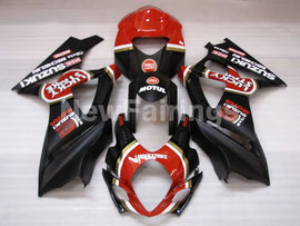 Matte Black and Red Lucky Strike - GSX-R1000 07-08 Fairing Kit