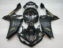 Matte Black and Black with Golden Stickers Factory Style - YZF-R1 07-08 Fairing Kit