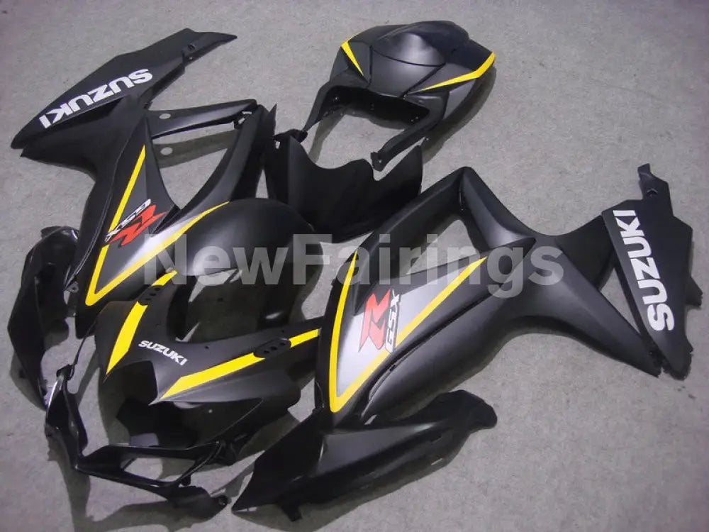 Matte Black and Yellow Factory Style - GSX-R600 08-10 Fairing Kit