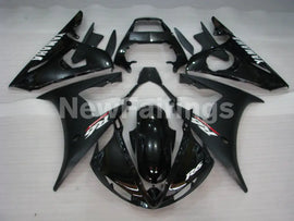 Matte Black and Gloss Black with White Decals Factory Style - YZF-R6 03-04 Fairing Kit