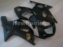 Cargar imagen en el visor de la galería, Matte Black with Golden Decals Factory Style - GSX-R600 01-03 Fairing Kit