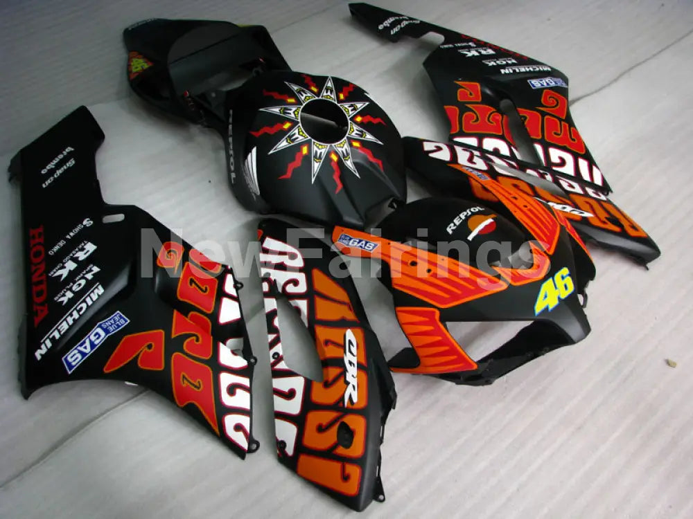 Matte Black and Orange Rossi- CBR1000RR 04-05 Fairing Kit