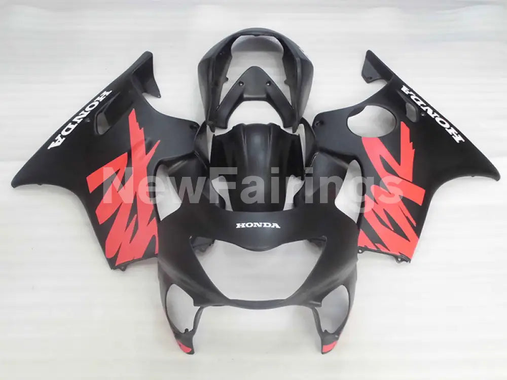 Matte Black and Red Factory Style - CBR600 F4 99-00 Fairing Kit