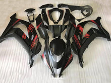 Cargar imagen en el visor de la galería, Matte Black with Red stickers Factory Style - NINJA ZX-10R 16-20 Fairing Kit
