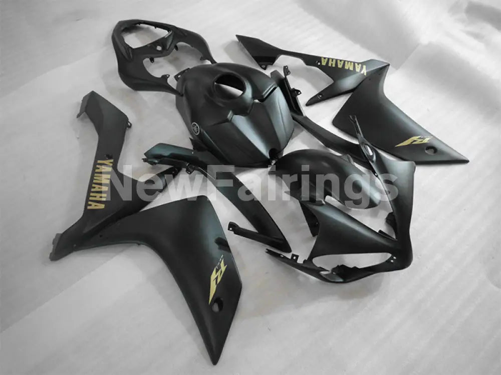 Matte Black white Golden Stickers Factory Style - YZF-R1 07-08 Fairing Kit
