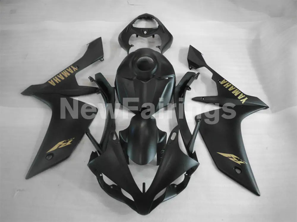 Matte Black white Golden Stickers Factory Style - YZF-R1 07-08 Fairing Kit