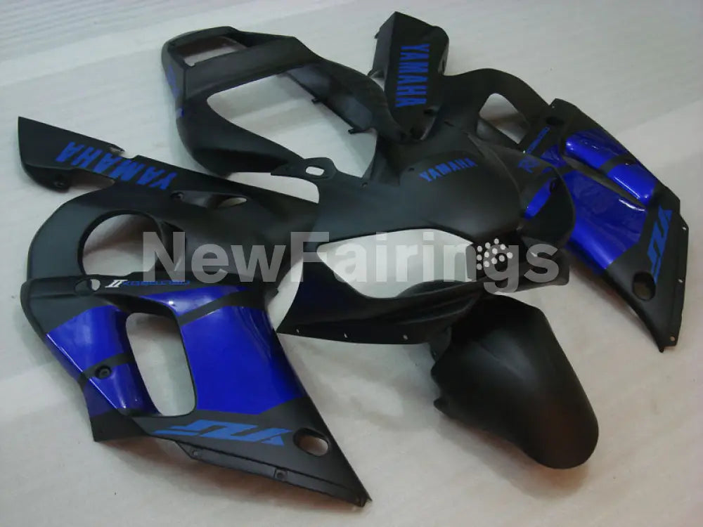 Matte Black with Blue Decals Factory Style - YZF-R6 98-02 Fairing Kit