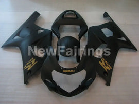 Matte Black with Golden Decals Factory Style - GSX-R750 00-03 Fairing Kit