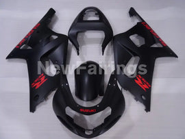 Matte Black with Red Decals Factory Style - GSX-R750 00-03 Fairing Kit