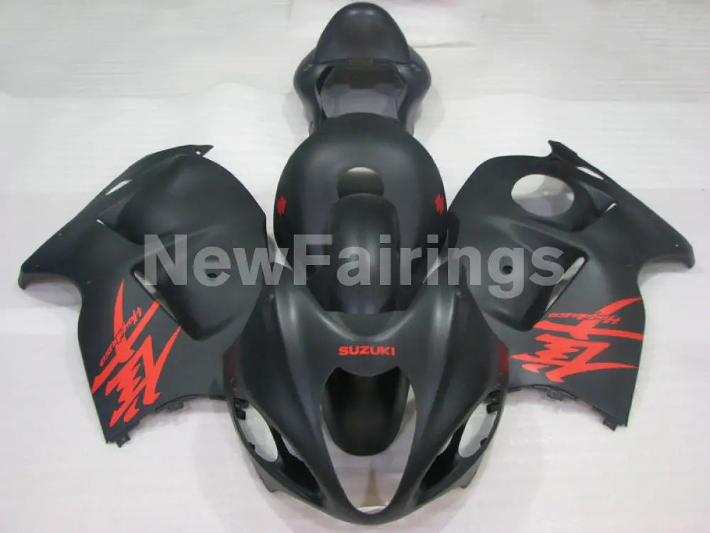 Matte Black with red decals Factory Style - GSX1300R Hayabusa 99-07 Fairing Kit