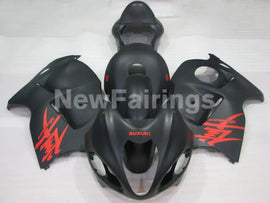 Matte Black with red decals Factory Style - GSX1300R Hayabusa 99-07 Fairing Kit