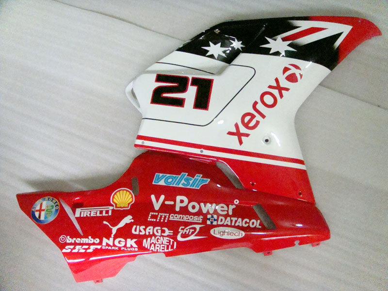 Number 21 Red and White Black Star - Ducati 1098 07-11 Fairing Kit