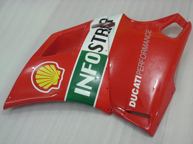 Number 21 Red and White Shell - Ducati 748/916/996/998 96-02 Fairing Kit (Single Passenger Seat)