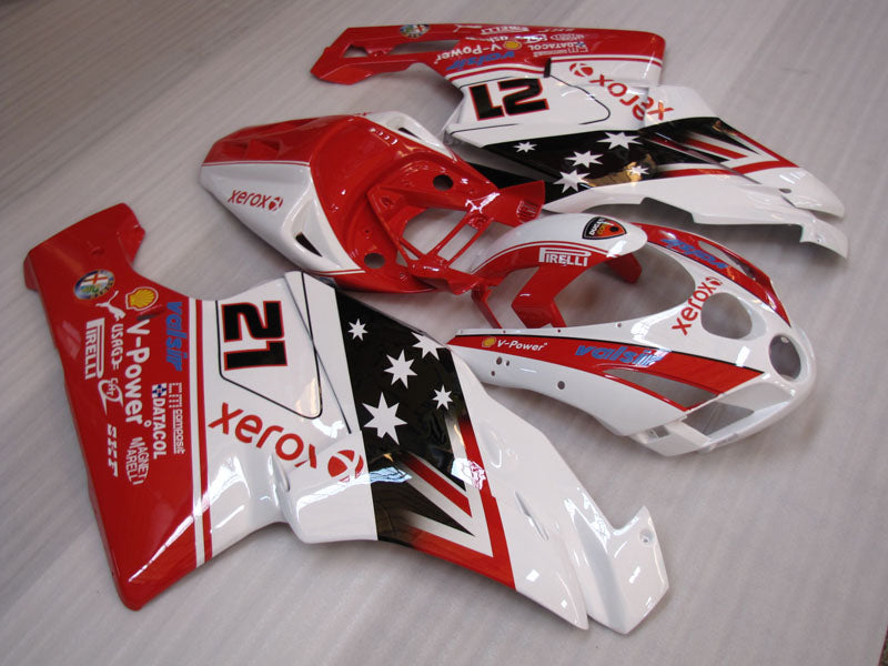 Number 21 Red and White Xerox - Ducati 749/999 03-04 Fairing Kit (Single Passenger Seat)