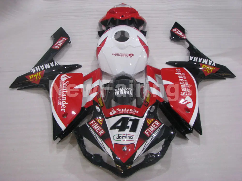 Number 41 Red and Black White Santander - YZF-R1 07-08 Fairing Kit