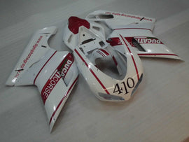 Number 410 White and Red Factory Style - Ducati 848/1098/1198 07-11 Fairing Kit