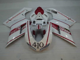 Number 410 White and Red Factory Style - Ducati 848/1098/1198 07-11 Fairing Kit
