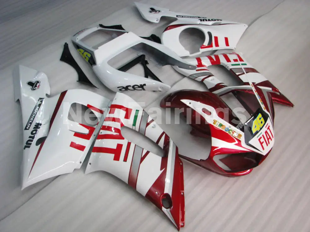 Number 46 White and Red FIAT - YZF-R6 98-02 Fairing Kit