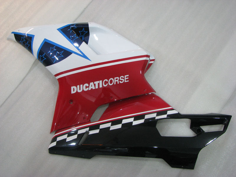 Number 69 White and Red Black Star - Ducati 848/1098/1198 07-11 Fairing Kit