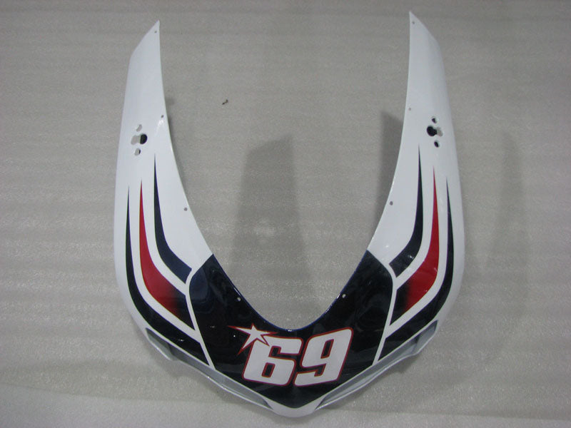 Number 69 White and Red Black Star - Ducati 848/1098/1198 07-11 Fairing Kit