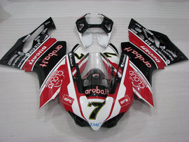 Number 7 Red and White Black PIRELLI - Ducati 1199 Panigale 12-14 Fairing Kit