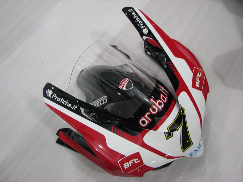 Number 7 Red and White Black PIRELLI - Ducati 1199 Panigale 12-14 Fairing Kit