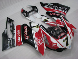 Number 7 Red and White Black PIRELLI - Ducati 1199 Panigale 12-14 Fairing Kit
