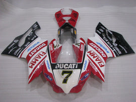 Number 7 Red and White Black TIM - Ducati 1199 Panigale 12-14 Fairing Kit