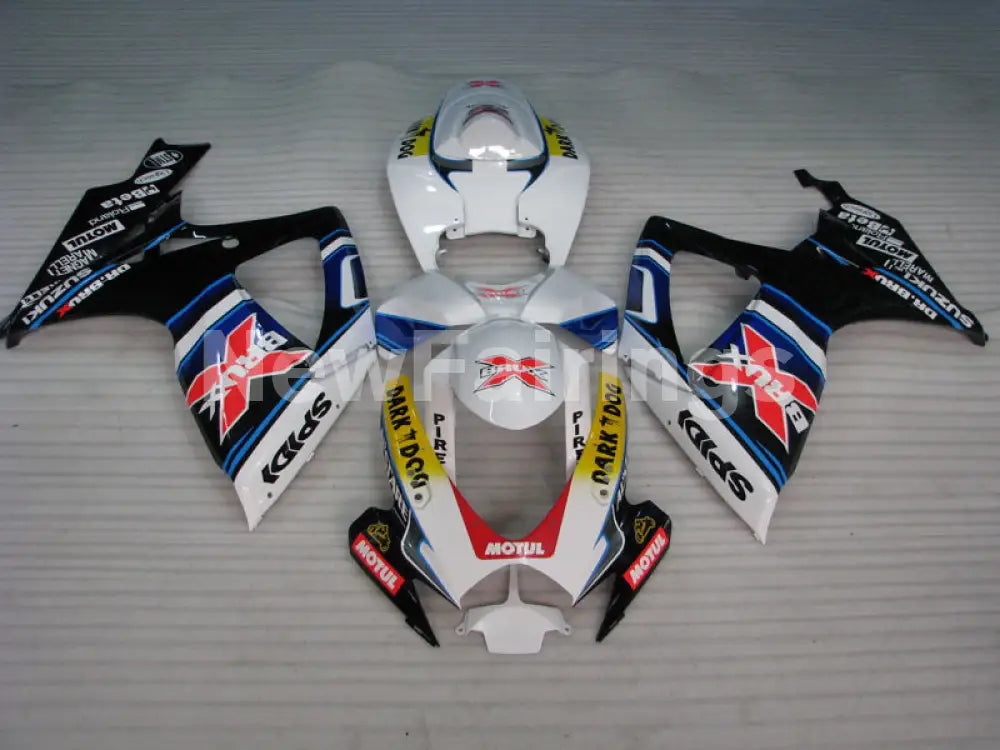Number 76 White and Blue Red Dark Dog - GSX-R750 06-07 Fairing Kit