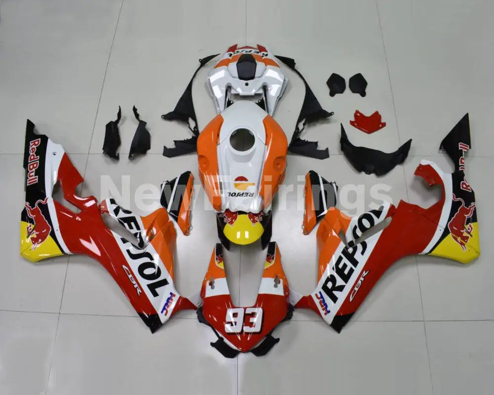 Number 93 White and Orange Red Repsol - CBR1000RR 17-19 Fairing Kit