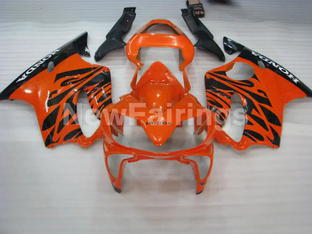 Orange and Black Flame - CBR600 F4i 01-03 Fairing Kit