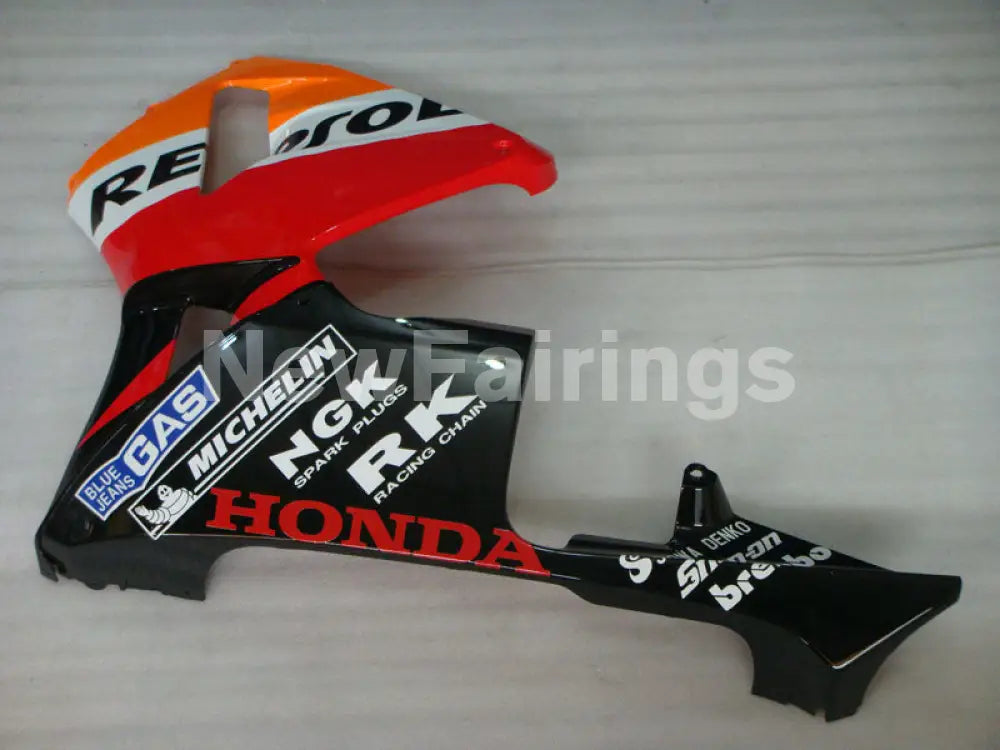Orange and Black Red Repsol - CBR600RR 03-04 Fairing Kit