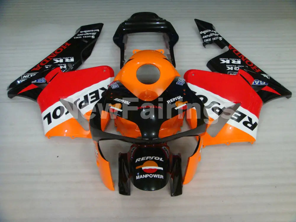 Orange and Black Red Repsol - CBR600RR 03-04 Fairing Kit