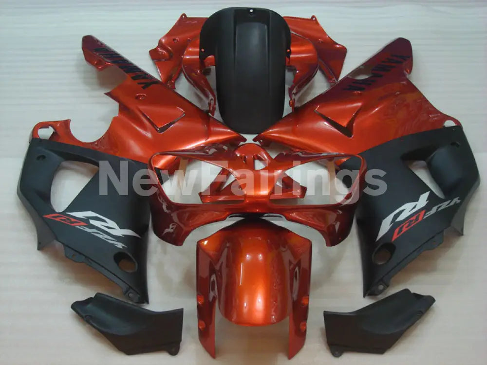 Orange and Matte Black Factory Style - YZF-R1 00-01 Fairing Kit