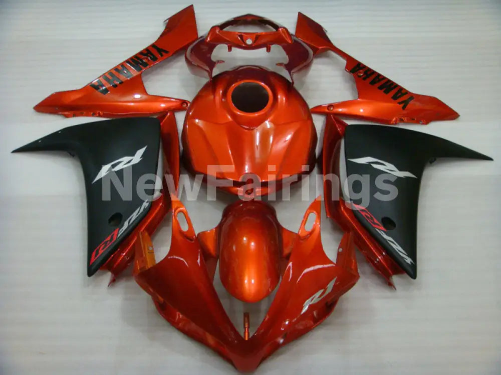 Orange and Matte Black Factory Style - YZF-R1 07-08 Fairing Kit